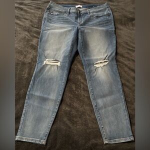 Lane Bryant Light Blue Distressed Skinny Jeans Size 20 Long/Tall